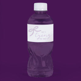 Lila vattenfärg bröllopsfest vattenflaskor etikett