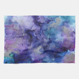 Lila vattenfärg kökshandduk
