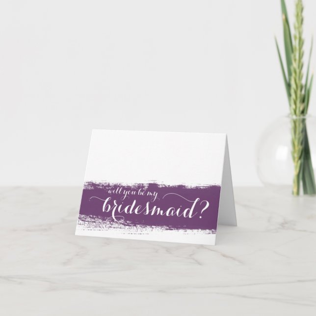 Lila vattenfärg | Kommer du att bli mitt Bridesmai Inbjudan (Framsida)