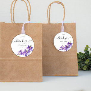Lila vattenfärg Orchid bröllop Gåvor Etiketter