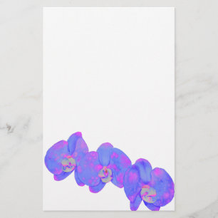 Lila vattenfärg Orchid-målning Brevpapper