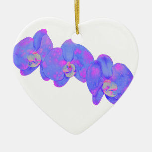 Lila vattenfärg Orchid-målning Julgransprydnad Keramik