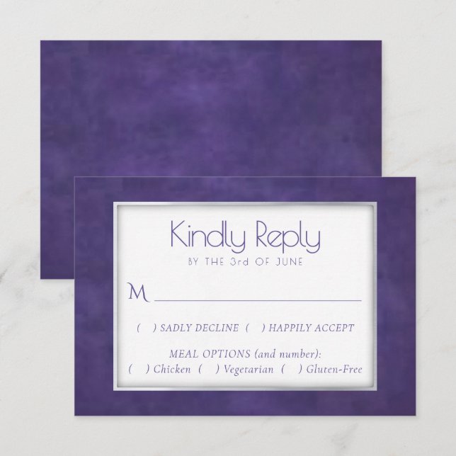 Lila vattenfärg | Royal Violet Ram Meal Option OSA Kort (Fram/baksida)
