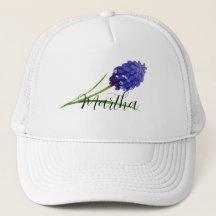 Lila Vattenfärgblomma med namn Truckerkeps