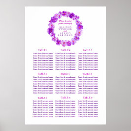 Lila: vattenfärgen art bröllop bord poster