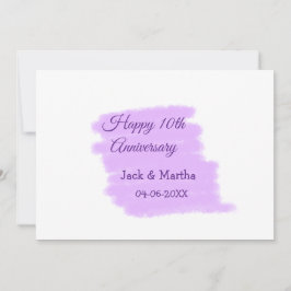 Lila vattenfärgen stänk i dagens tioårsdag inbjudningar