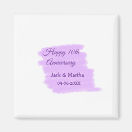 Lila vattenfärgen stänk i dagens tioårsdag magnet