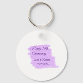 Lila vattenfärgen stänk i dagens tioårsdag nyckelring
