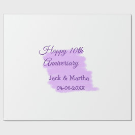 Lila vattenfärgen stänk i dagens tioårsdag presentpapper