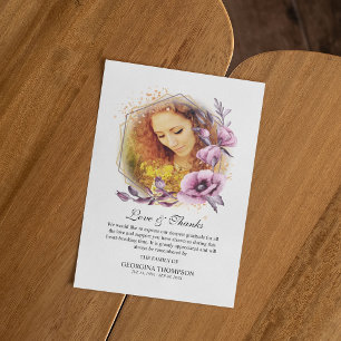 Lila Vattenfärgsblomma Fotosympati Ram Tack Kort