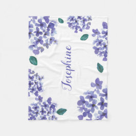 Lila vattenfärgsblomma i vattenområdet baby namn fleecefilt