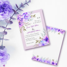 Lila vattenfärgsblommor blommigt lilac bröllop