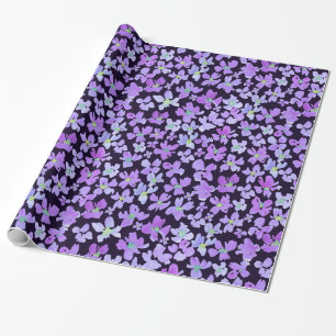 Lila vattenfärgsblommor utformning papper förpac presentpapper