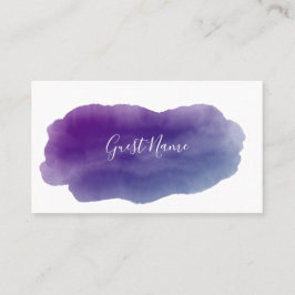 Lila vattenfärgsgäst namn-platskort placeringskort