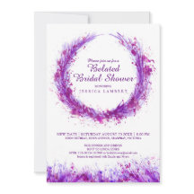 Lila vattenfärgskonst med senarelagd möhippa