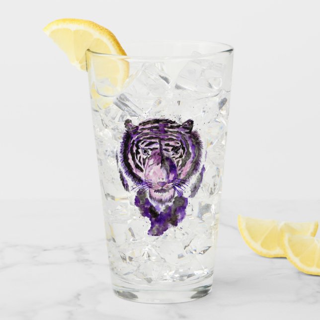 Lila vattenfärgstiger glaskopp (Framsida Ice)