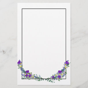 Lila vattenfärgsviolett Lavender Eucalyptus Brevpapper