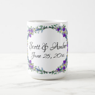 Lila vattenfärgsviolett Lavender Eucalyptus Kaffemugg