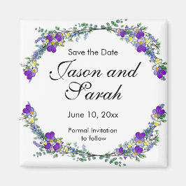 Lila vattenfärgsviolett Lavender Eucalyptus Magnet