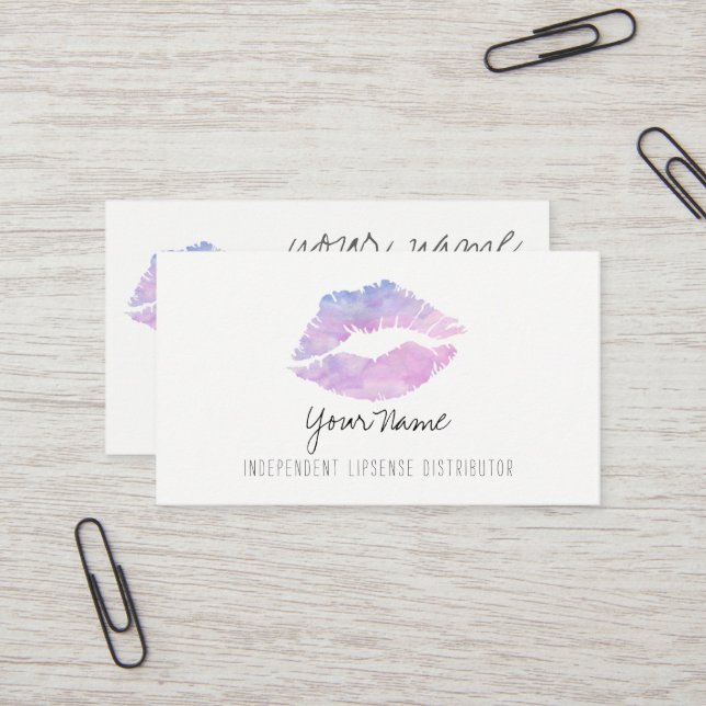 Lila vattenfärgvisitkortar visitkort (Fram/Back In Situ)