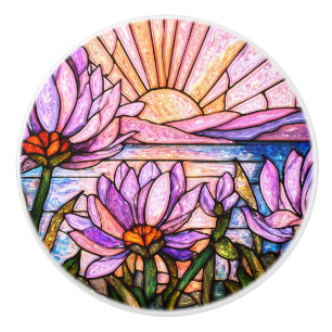 Lila vattenlilja Falskt blyglas Solstråle Sol Knopp