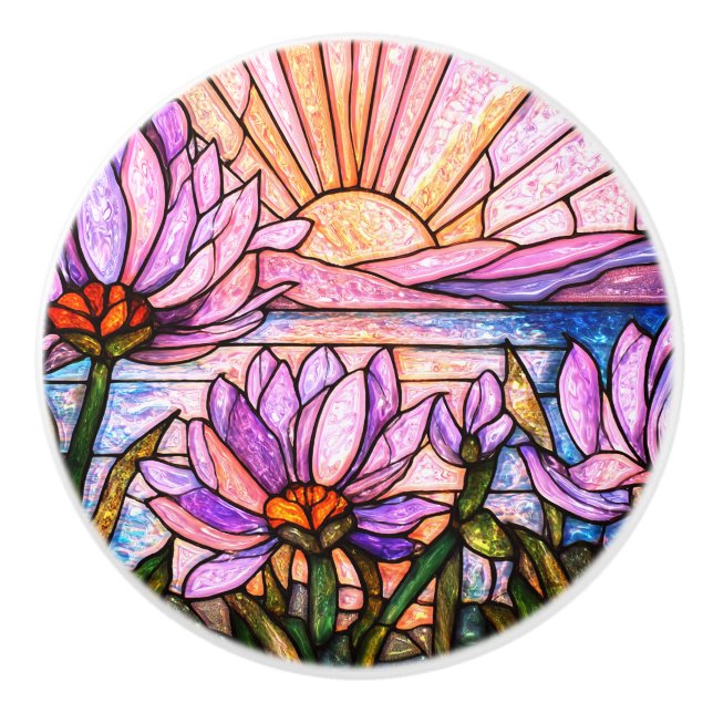 Lila vattenlilja Falskt blyglas Solstråle Sol Knopp (Framsidan)