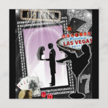 Lila Vegas bröllopsinbjudningar