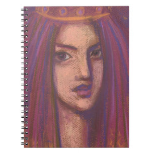 Lila Veil Östra Orient Girl Porträtt Painting Anteckningsbok