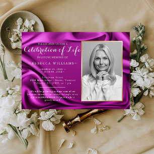 Lila Velvet Elegant Photo Firande of life Inbjudningar