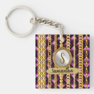 Lila Velvet Guld Monogram Elegant Chic