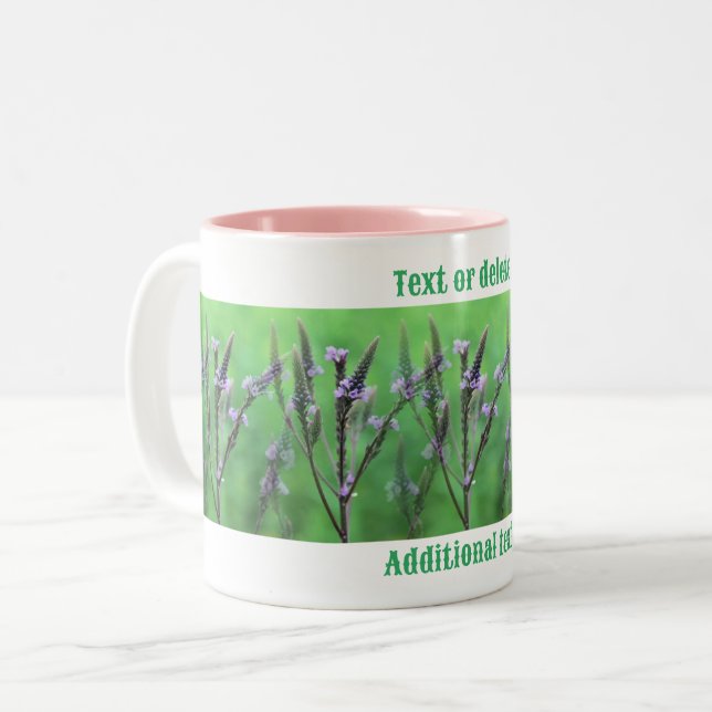 Lila Vervain Flowers Multiplied Personlig Två-Tonad Mugg (Framsida vänster)