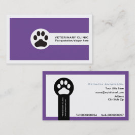 Lila Vet/Veterinary Clinialist minimalist Visitkort