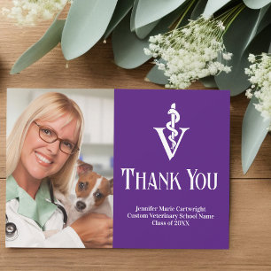 Lila Veterinarian Office Photo Anpassade Tack Kort