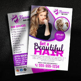 Lila Vibrant Hair Stylist Salon Beauty Makeup Flygblad