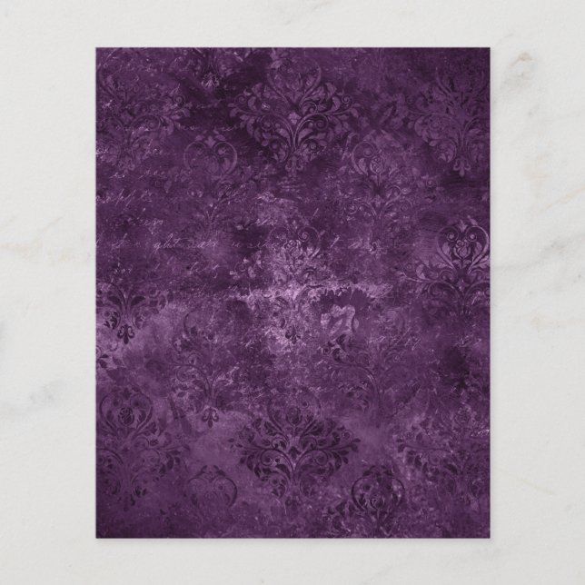 Lila Victorian Gotham Damask Scrapbook Papper (Framsida)