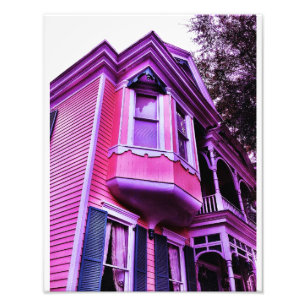 Lila Victorian House Fototryck