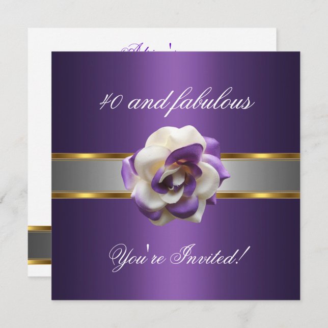 Lila vid inbjudan Vita blommor, 40:e (Fram/baksida)