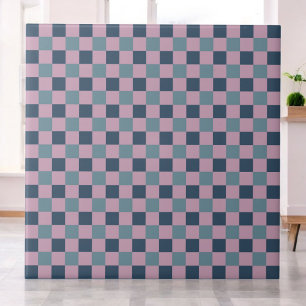 Lila vid marinblått och Rosa Mönster Retro Kontrol Kakelplatta