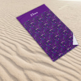 Lila vid vattenfärgen mönster grönt löv namn