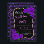 Lila vid  vid Svarta Rand Glitter Lila Ro Inbjudningar<br><div class="desc">Elegantens lila och svarta rand glitter och lila ro födelsedagsfest inbjudan för kvinnor i alla åldrar. Åldern kan ändras för vilken ålder som helst. Text kan ändras till vad som helst för att passa din händelse. Typsnitt, typsnitt färg och text är helt anpassade! Papper form och typ kan anpassas efter...</div>