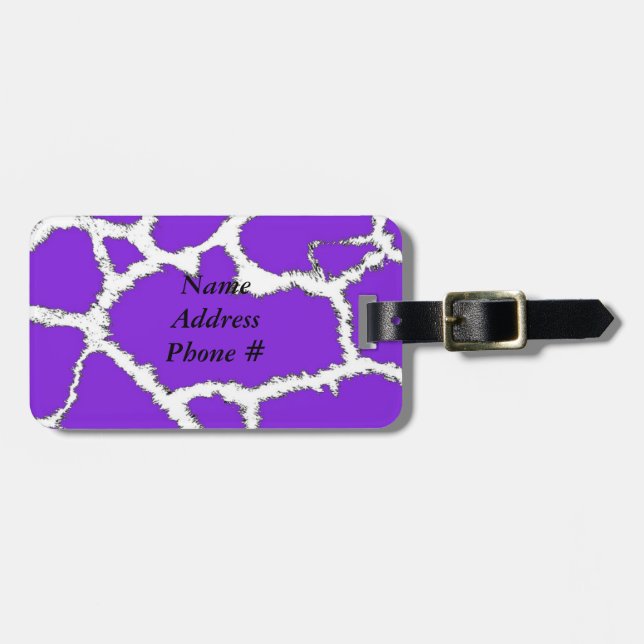 Lila Vild Animaliska Päls Mönster Bagagebricka (Horisontell Framsida)