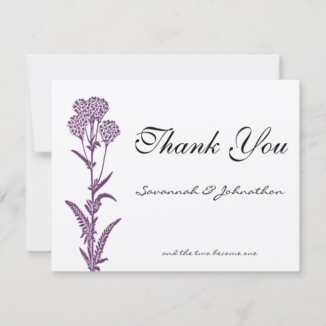 Lila Vild Blunder Bröllop i Gren - tack vare dina  Kort (Framsida)