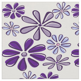 Lila Vild Flower Doodle Fabric Tyg