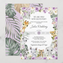 Lila Vild Jungle Safari Animals Baby Shower