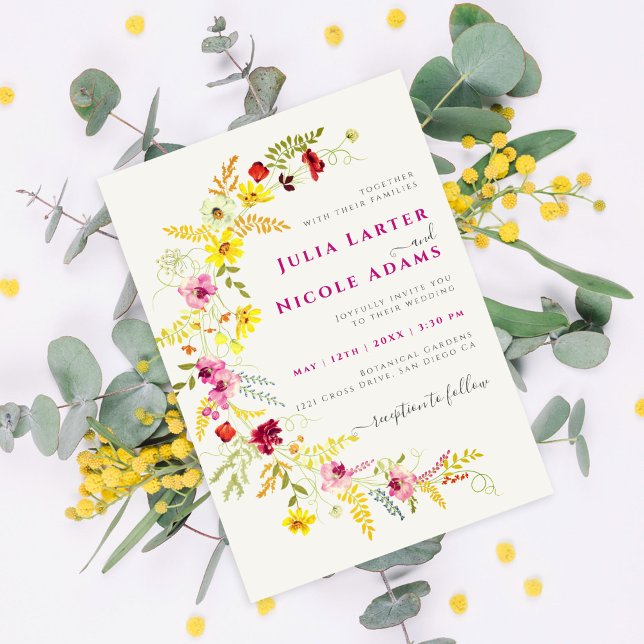 Lila Vild Orchid Flowers Utandning Foto Bröllop Inbjudningar (Skapare uppladdad)