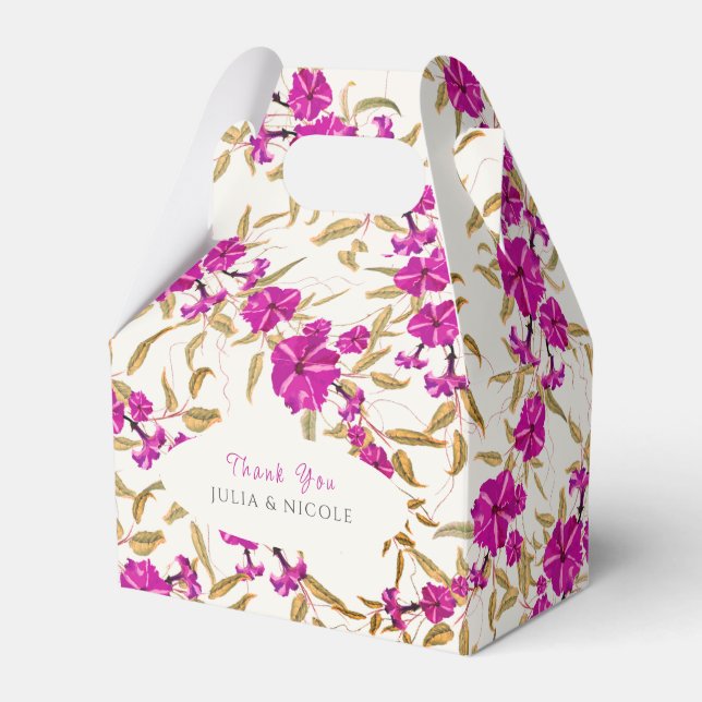 Lila Vild Trumpet Vine Blomsterträdgård Bröllop Presentaskar (Framsidan Sidan)