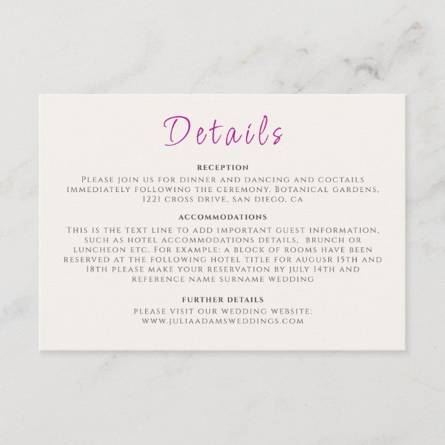 Lila Vild Trumpet Vine Blomsterträdgård Bröllop Tilläggskort (Framsida)