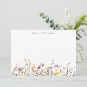 Lila vilda blommor Bröllopsdusch Anpassad Tack Kort