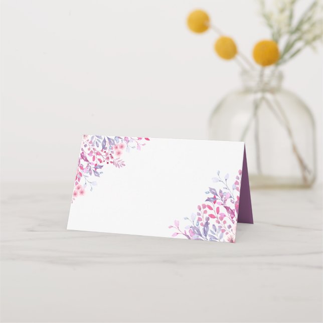 Lila vilda blommor i landet placeringskort (Framsida)