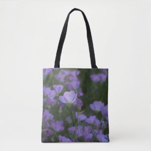 lila vilda blommor tygkasse